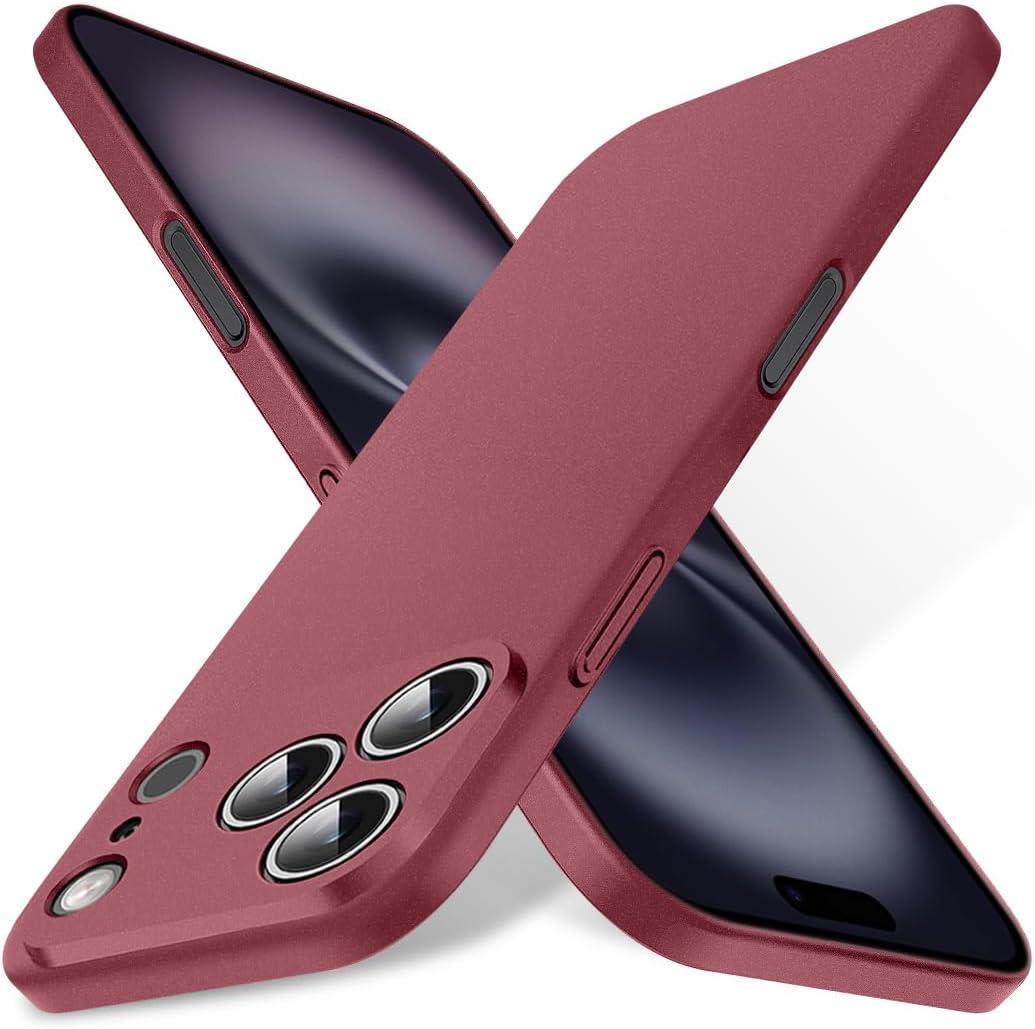 Bastmei for iPhone 17 Pro Case, Minimalist Phone Cases Extremely Light Ultra-Light Super Slim Thin Camera Protection Hard PC Cover for iPhone 17 Pro 6.3" 2025 (Wine Red)
