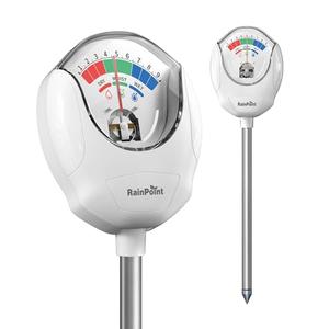 RAINPOINT Soil Moisture Meter for Plants - Accurate Plant Water Meter for Houseplants and Outdoor Plants,Gardening,Farming,No Batteries Needed(White