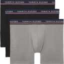 Tommy Hilfiger Men's Modal 3-Pack Boxer Brief (Pewter Grey, Black, Black, Small)