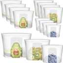 Reusable Storage Bag, 12 Pack 100% Silicone Food Storage Bags Stand Up Silicone Zip Lock Bags for Food Container, Freezer Microwave Oven Dishwasher Safe, 4 Medium 4 Small 4 Extra Small, Translucent
