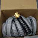 TITAN Garden Hose | Flexible, Lightweight, Kink-Free & Durable Hybrid Water Hose with Heavy Duty Brass Connectors & High-Pressure Jet Nozzle (50FT x 5/8) (Gray)