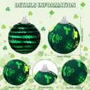 3 x Sratte 12 Pcs St Patricks Day Ball Ornaments 2 Inch Green Shamrock Sequin Hanging Ball Ornaments Green Irish Ornament for Tree Decoration Glitter Clover Decor for St. Patrick's Day Festival Decoration