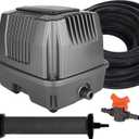 AquaMiracle Koi Pond Aerator Pond Air Pump with Self-Sinking Airline Rubber Air Diffuser, Air Flow Control Pond Deicer All-in-One Pond Aeration Kit for Outdoor Pond 2,000-5,000 Gallons