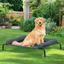 WESTERN HOME Cooling Elevated Dog Bed for Large Dogs, Portable Indoor & Outdoor Raised Dog Bed with Breathable Mesh, Chew Proof Pet Hammock Cots with Removable and Waterproof Bolsters (48.0"L x 35.0"W x 8.0"Th, Grey)