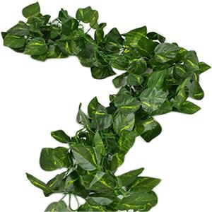 168 feet Fake Foliage Garland Leaves Decoration Artificial Greenery Ivy Vine Plants for Home Decor Indoor Outdoors (Artificial Scindapsus Leaves)