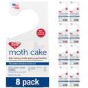 Enoz Moth Cakes  8 Pack  Easily Hangs in Closets & Garment Bags  Kills Clothes Moths, Carpet Beetles, Eggs & Larvae  Treats 6.25 Cubic Feet