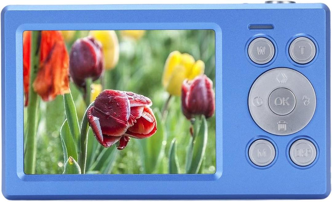 Autofocus Compact 1080P Digital Camera 48MP Portable Small Camera 16X Zoom 2.8 Inch Main Screen Travel (Blue)