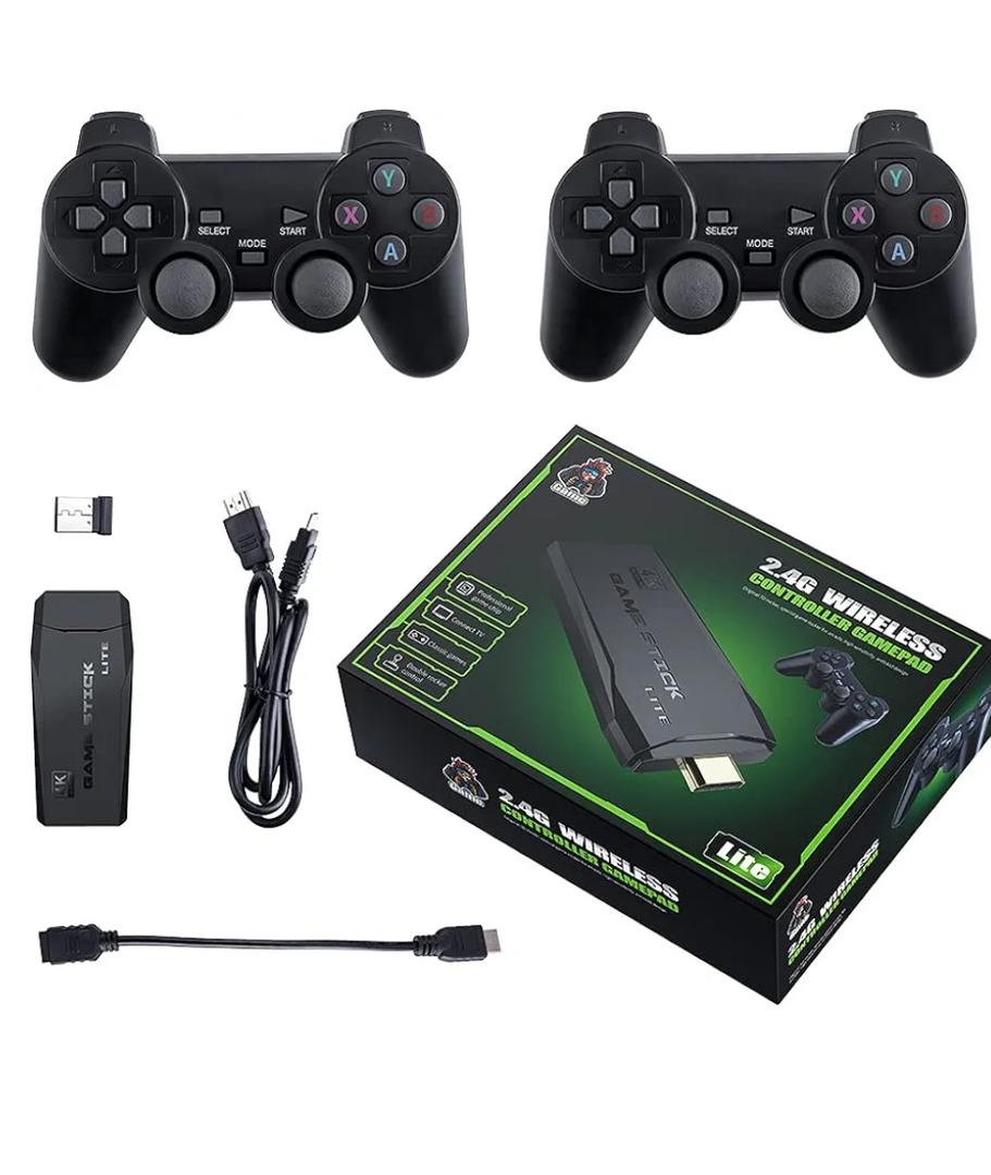 Retro Gaming Console M8 64G Wireless Game Stick,20000+ Games 4K HDMI Output Plug and Play Handheld Game Console with 2.4G Wireless Controller Gamepad for Christmas Birthday Gifts Easter Gifts