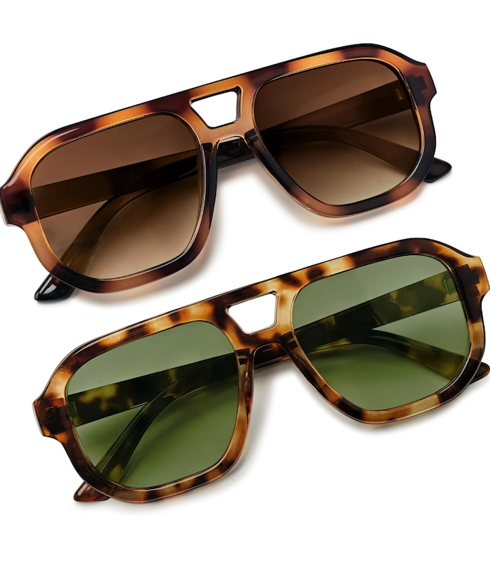 livho Trendy Polarized Square Aviator Sunglasses Women Men Square Eyewear Frame, Retro Sun Glasses for Women Men 2025 Shades