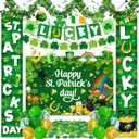 St Patricks Day Decorations, Saint Patricks Day Decorations includes Lucky Banner Shamrock Garland Hanging Swirs and St Patricks Day Porch Sign, for St Patricks Day Decorations for Office Home Outdoor