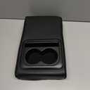 Car Center Console Armrest Pillow, 13.9"7.95" Leather Car Armrest Cover Cushion with Cup Holder & Phone Holder, Universal Memory Foam Middle Console Arm Rest Protector Cover (Black)