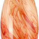 Hand Blown Art Glass Lamp Shade For Light Replacement Oval Glass Light Cover Shade Height 7.5Inch,Fitter 1.65Inch,Max Diameter 4.7Inch For Mini Pendant Ceiling Light Fixture (Amber Red)