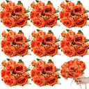 ASTRYAS 8Pcs Peonies Artificial Flowers, Orange Peony Artificial Peonies, Fall Flowers Fake Silk Peonies Artificial Flowers Peonies Bouquet for Autumn Centerpiece Table Wedding Party Home Decor