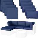 9 Pack Patio Cushion Covers Outdoor Furniture Cushion Slipcovers Replacement Waterproof with Zipper for 5 Pcs Patio Furniture Set, Covers Only, Blue