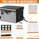 CroBlissful Insulated Food Delivery Bag for Bike with Rear Rack Pizza Delivery Box with Shoulder Belt and Internal Accessories Waterproof, Internal Dimensions(Black,19.2 x 15.5 x 16.1 Inches)