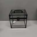 Costravio Clear Makeup Case Crown Box Toiletry Organizer Case Transparent Train Case with Latches Travel Artists Display Case for Vanity Bathroom Counter Dresser Craft Toys Case Makeup Tools Box (Black)