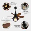 Garwarm 20IN Ceiling Fans with Lights, Socket Fan Light with Remote, Screw in Ceiling Fan in Light Socket Small Ceiling Fan for Garage,Bedroom, Kitchen, Living Room(Bulb not Included)
