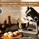 All Metal Stand Mixer 5.3 Quart with 4 Stainless Steel Attachments, Heavy Duty Dough Mixer with DC Motor, Lower Noise, Verstile Mixer with Power Hub, 8-Speed & Timer (Black)