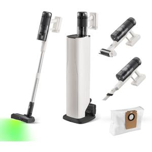 roborock H60 Hub Pro Cordless Stick Vacuum Cleaner with Auto-Empty Dock, 170AW Suction for Carpets and Pet Hair, Vacuum Cleaners with 80-Min Runtime, Anti-Tangle Brush, 140 Green LED Dust Detection