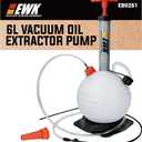 EWK 6L Vacuum Oil Extractor Pump, Portable Fluid Extractor Oil Change Pump for Automotive, Marine Boat, Jet Ski, Fast Oil Change & Quick Drain Fluid Transfer Pump