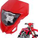 AnXin Dirt Bike LED Headlight,Motorcycle Headlights Kit Universal for CRF250R CRF250F CRF450R CRF250L CRF450L XR650L Most Dirt Pit Bike Supermoto Enduro Motocross Red