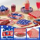 JOYIN 200 Pcs July 4th Plates & Napkins Patriotic Party Supplies, American Flag Patriotic Paper Plates Napkins, 4th of July Memorial Independence Day Party Tableware Decoration Supply, Serve 50