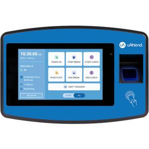 uAttend NX2500 Biometric Fingerprint, RFID, PIN Time Clock for Small Business  Cloud-Based Attendance System with Optional Payroll Integration  All-in-One System