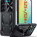 FNTCASE for Samsung Galaxy S25Plus Case: for Galaxy S24 Plus Military Grade Dropproof Phonecase with Kickstand & Slide | Heavy Duty Rugged Bumper Textured Protector Cell Phone Cover (Black)