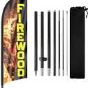 Firewood Feather Flag, Advertising Banner with Flag Pole and Ground Stake for Business, 8Ft
