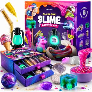 Slime Kit for Girls Ages 8-12 - All-in-One DIY Slime Making Kit, Galaxy Unicorn Glow-in-the-Dark Slime Set, Birthday Gift for Tween Girls 8 9 10 11 12