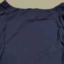 OQQ Women Tops Off The Shoulder Long Sleeve Tunics Casual Shirts Navy Blue M
