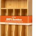 SMIRLY Silverware Drawer Organizer  Bamboo Kitchen Drawer Organizer, Adjustable Utensil Holder and Cutlery Tray, Drawer Dividers for Flatware and Kitchen Utensils (5 Slot, Natural)