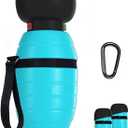 Dog Water Bottle Portable (17oz/22oz), 2 in 1 Foldable Dog Travel Water Bottle, Leak-Proof Dog Water Dispenser, Pet Water Bottle Drink Feeder for Outdoor Walking Hiking, Food-Grade Silicon (22oz)