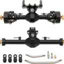 MEUS RACING SCX24 Axles Isokinetic 3-Section CVD 52 Max. Steering Angle +5mm Widened SCX24 Upgrades for Axial SCX24 Deadbolt C10 JLU Gladiator Bronco 1/24 RC Crawler (Front and Rear- Black)