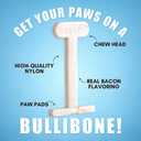 Bullibone Nylon Dog Chew Toy for Aggressive Chewers - Dental Hygiene Bone with Bacon Flavor, Durable Tough Chew Toys for Extra Large Dogs, Indestructible Dog Bone - 2 Pack