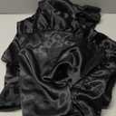 Homiest Ruffle Satin Body Pillow Cover, Silky Satin Body Pillowcase with Envelope Closure, Luxury & Ultra Soft Long Pillow Cases for Hair and Skin, Ruffled Long Pillow Shams (Black) (Body - 20 x 54 Inch)