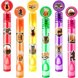 24PCS Hunting DIY Bubble Wands with 96PCS Stickers - Party Favor for Goodie Bags, Pinata Stuffers, Mini Bubble Bulk Birthday Supplies, Toys Gifts, Class Prizes for Toddlers, Boys & Girls