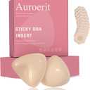 Sticky Bra Inserts,Reusable and Waterproof Double Sided Push Up Sticky Bra for Women Dresses Bikinis (Skin)