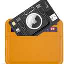 PZOZ Airtag Wallet Holder with USB C to Lightning Charging Cable SIM Adapter Storage Case, Charger Cord Type C USB A 3.1 OTG Converter Kit Card Gadgets Air Tag Men Women, Fit for Apple iPhone