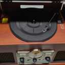 Victrola The Quincy 6-in-1 Bluetooth Record Player & Multimedia Center with Built-in Speakers  3-Speed Turntable, CD & Cassette Player, AM/FM Radio, Wireless Music Streaming (Mahogony) (Mahogany)