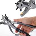 UNCO- Leather Hole Punch Tool, Multi Hole Sizes for Belts and Leather (Black)