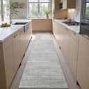 Valenrug Washable Rugs 2x12 - Stain Resistant 2x12 Area Rugs for Living Room, Non Slip Backing Large Area Rugs for Bedroom, Folable Machine Washable Area Rug (2'x12', Grey)