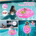 Baby Pool Float for 6-36 Months | Extra Wide Infant Pool Float with UPF50+ Canopy & Toy Play Console | Baby Floatie with Adjustable Safety Seat, Detachable Sunshade, Secure Handle & Safety Leash