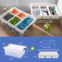 MACOPRO 17 QT Plastic Storage Box with Removable Tray, Bins with Lids, 2 Packs Clear Storage Container for Craft Supplies, Beads, Tools, Sewing, and Playdoh Organization(White, 2Pack-17QT)