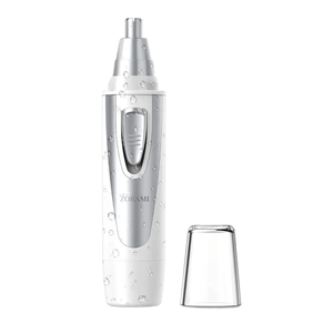 Ear and Nose Hair Trimmer Clipper - 2025 Professional Painless Eyebrow & Facial Hair Trimmer for Men Women, Battery-Operated Trimmer with IPX7 Waterproof, Dual Edge Blades for Easy Cleansing White