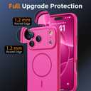 3 x Magnetic for iPhone 17 Pro Max Case, [Matte Solid Color] [Full Camera Protection] Protective Case for iPhone 17 Pro Max - Hot Pink