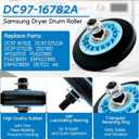 Dryer Roller Replacement Kit for Samsung Dryer Repair Kit Compatible with Samsung Dryer Parts, DC97-16782A Dryer Roller, DC93-00634A Dryer Idler Pulley, 6602-001655 Dryer Belt, DV42H5000EW/A3 Parts