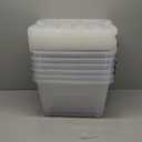IRIS USA 19 Qt Stackable Plastic Storage Bins with Lids, 6 Pack - BPA-Free, Made in USA - See-Through Organizing Solution, Latches, Durable Nestable Containers, Secure Pull Handle - Clear (19 Qt. - 6 Pack)