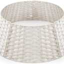 27in Christmas Tree Collar Skirt - Christmas Tree Base Basket Cover 5 Pieces-Handmade Artificial Rattan Holiday Rattan Christmas Tree Skirt for Home(White)