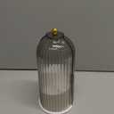 Dustproof Toothbrush Holders with Cover for Bathrooms, Countertop Covered Tooth Brush Holder for Bathroom, Rotating Plastic Toothpaste & Makeup Brush Holder Organizer with Lid for Vanity, Grey White